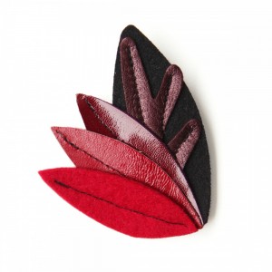 Brooch GLAM - BLACK & RED