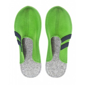 Men's Wool Felt Slippers - GREEN