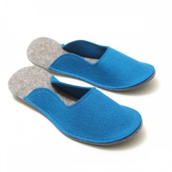 Women's Wool Felt Slippers - Minimal BLUE 