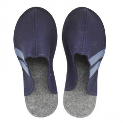 Men's Wool Felt Slippers - NAVY BLUE