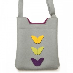 Wool Felt Bag - Grey Viola Yellow