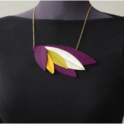 Ogrlica - Glam - list - VIJOLA rumena