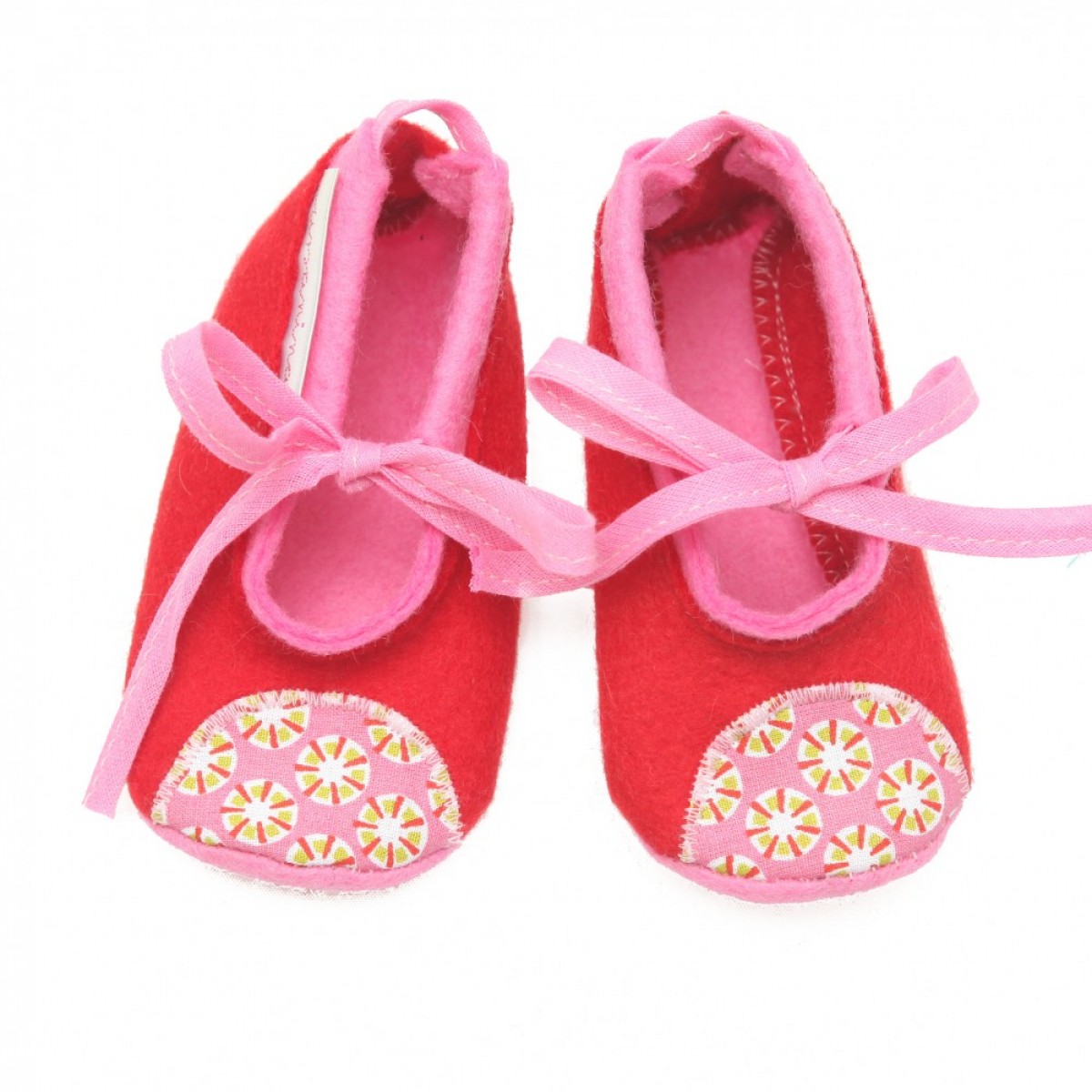 Kids Wool Felt Slippers RED