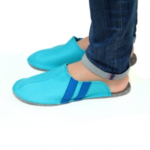 Men's Wool Felt Slippers - LIGHT BLUE