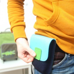 PocketBag - Wool Felt Bag - BLUE JEANS GREEN
